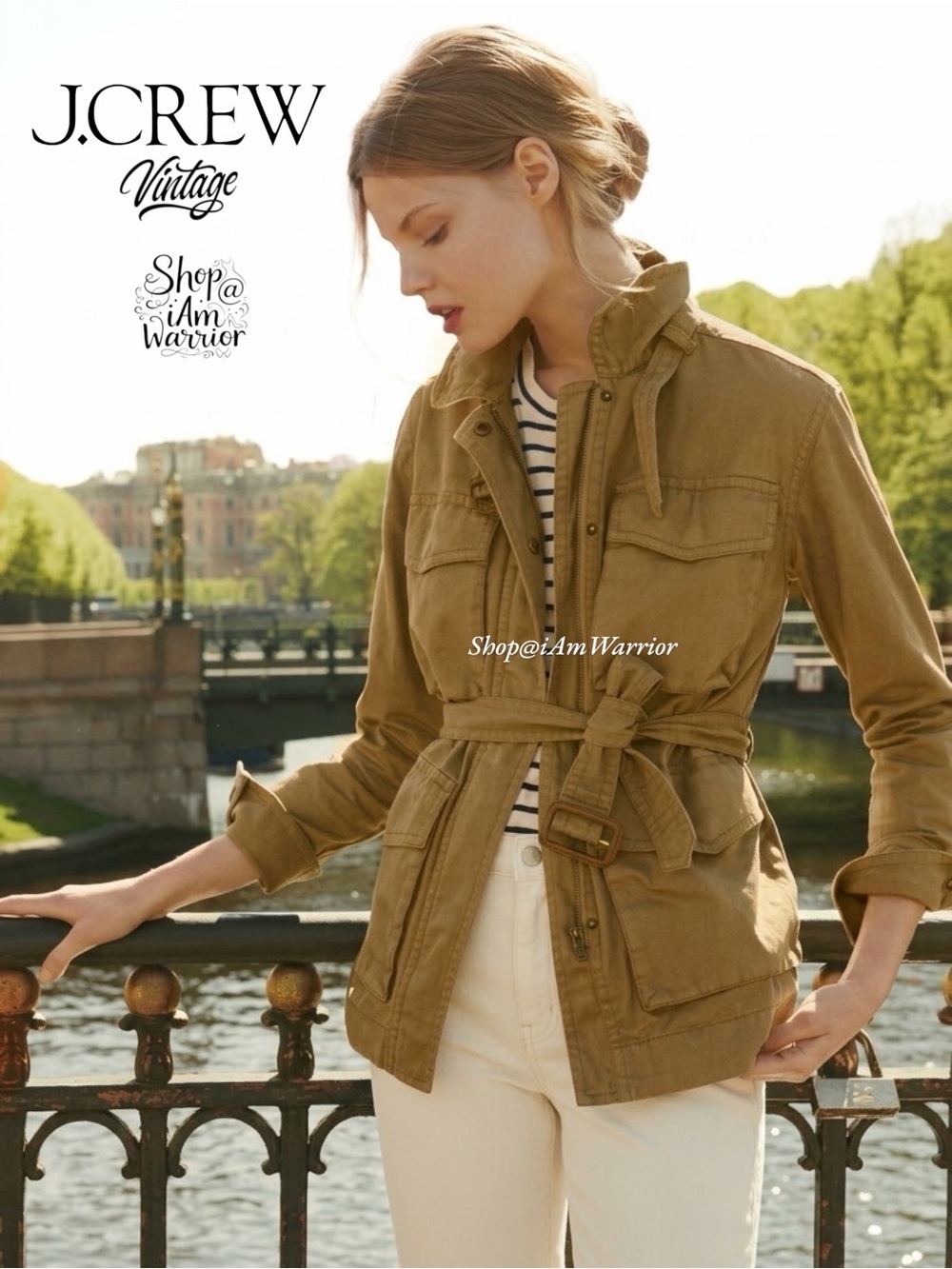 Vintage J.Crew Belted Cotton Utility Field Safari Jacket *shop@iamwarrior
